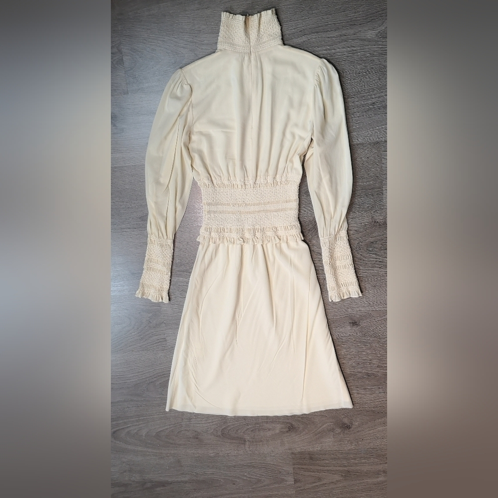 Vintage Catherine Malandrino Victorian Silk Shirred A-Line Dress